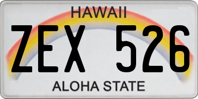HI license plate ZEX526