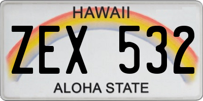 HI license plate ZEX532