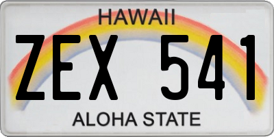 HI license plate ZEX541