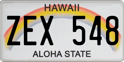 HI license plate ZEX548