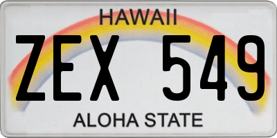 HI license plate ZEX549