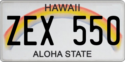 HI license plate ZEX550
