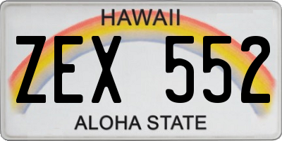 HI license plate ZEX552