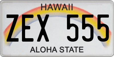 HI license plate ZEX555