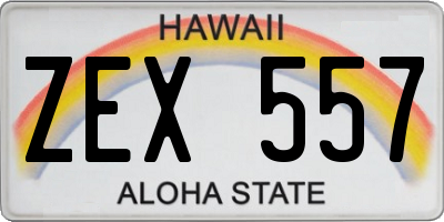 HI license plate ZEX557