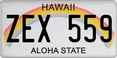 HI license plate ZEX559