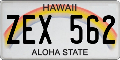HI license plate ZEX562