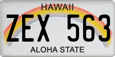 HI license plate ZEX563