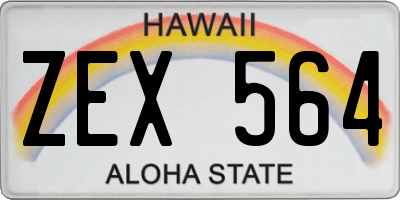 HI license plate ZEX564