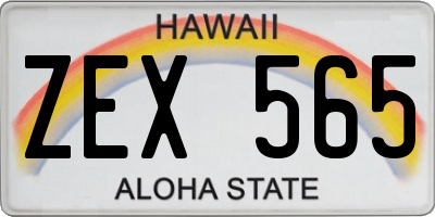HI license plate ZEX565