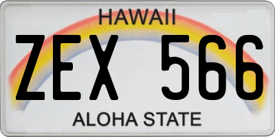 HI license plate ZEX566