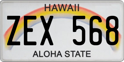 HI license plate ZEX568