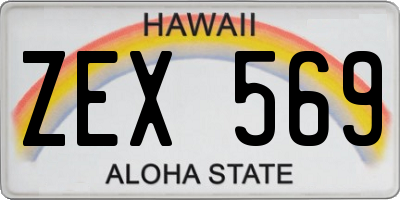 HI license plate ZEX569
