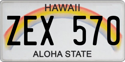 HI license plate ZEX570