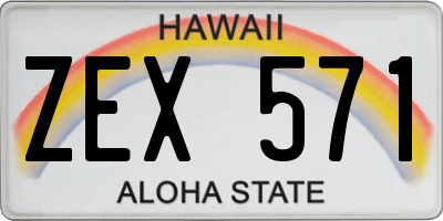 HI license plate ZEX571