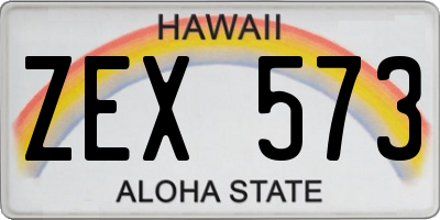 HI license plate ZEX573