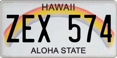 HI license plate ZEX574