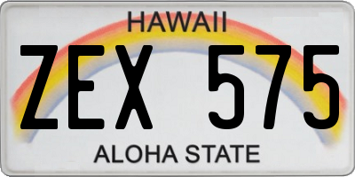 HI license plate ZEX575