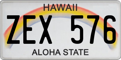 HI license plate ZEX576