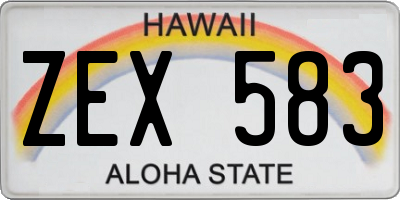 HI license plate ZEX583