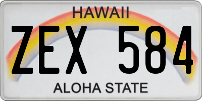 HI license plate ZEX584