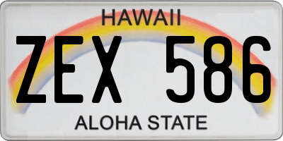 HI license plate ZEX586