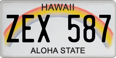 HI license plate ZEX587