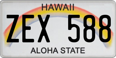 HI license plate ZEX588