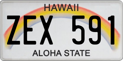 HI license plate ZEX591