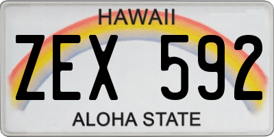 HI license plate ZEX592