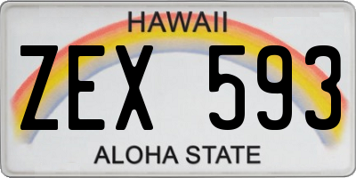 HI license plate ZEX593