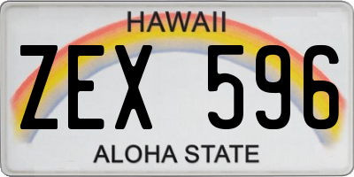 HI license plate ZEX596