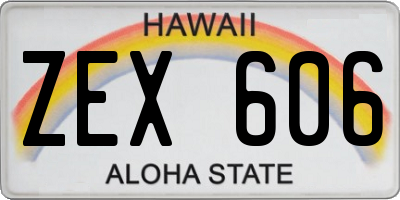 HI license plate ZEX606
