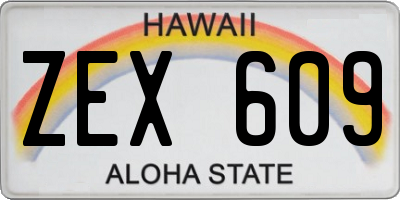 HI license plate ZEX609