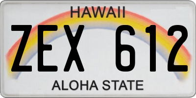 HI license plate ZEX612