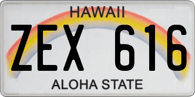 HI license plate ZEX616