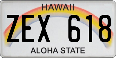 HI license plate ZEX618