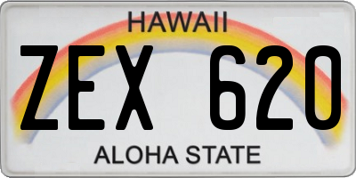 HI license plate ZEX620