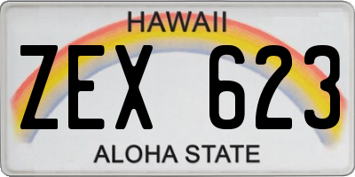 HI license plate ZEX623