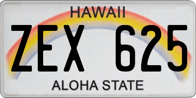 HI license plate ZEX625