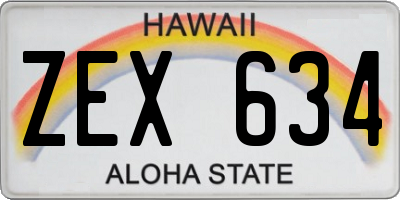 HI license plate ZEX634