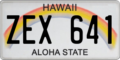 HI license plate ZEX641