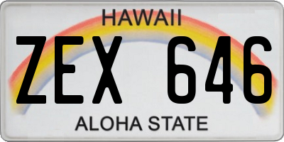 HI license plate ZEX646