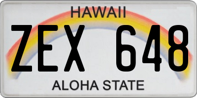 HI license plate ZEX648