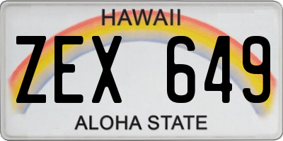 HI license plate ZEX649