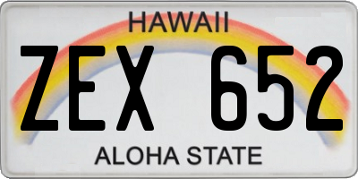HI license plate ZEX652