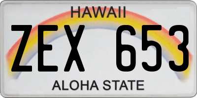 HI license plate ZEX653