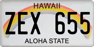 HI license plate ZEX655
