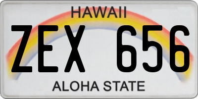 HI license plate ZEX656