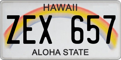 HI license plate ZEX657